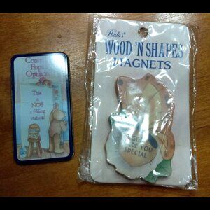 Vintage Teddy Bear & C.M. Paula Co. Refrigerator Magnets TN-99 & God Made You